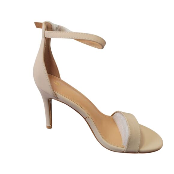 Women's Solid Color Nude Suede Ankle Strap High Stiletto Heel Sandals Size 6.5 - Picture 5 of 14
